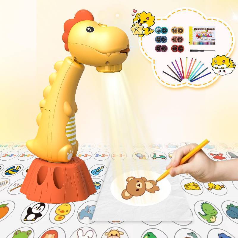 lot 50865 image: MFEESYOB Drawing Projector for Kids,Tracing and Drawing Projector with 96 Slide Cartoon Patterns and 12 Color Brushes,Smart Art Sketcher Projector for Boys and Girls Aged 3-8 Years (Yellow) - Retail $13