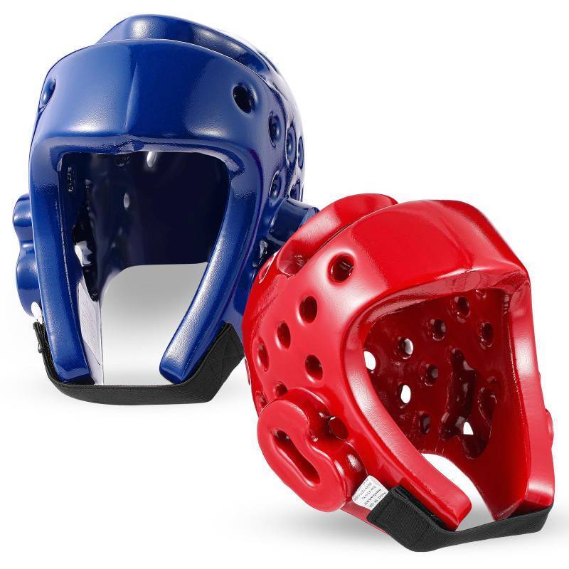 lot 50872 image: JellyArch 2 Pcs Taekwondo Karate Headgear Sparring Gear Helmet Boxing for Men Women Thai Kickboxing(M,Red and Blue) - Retail $46