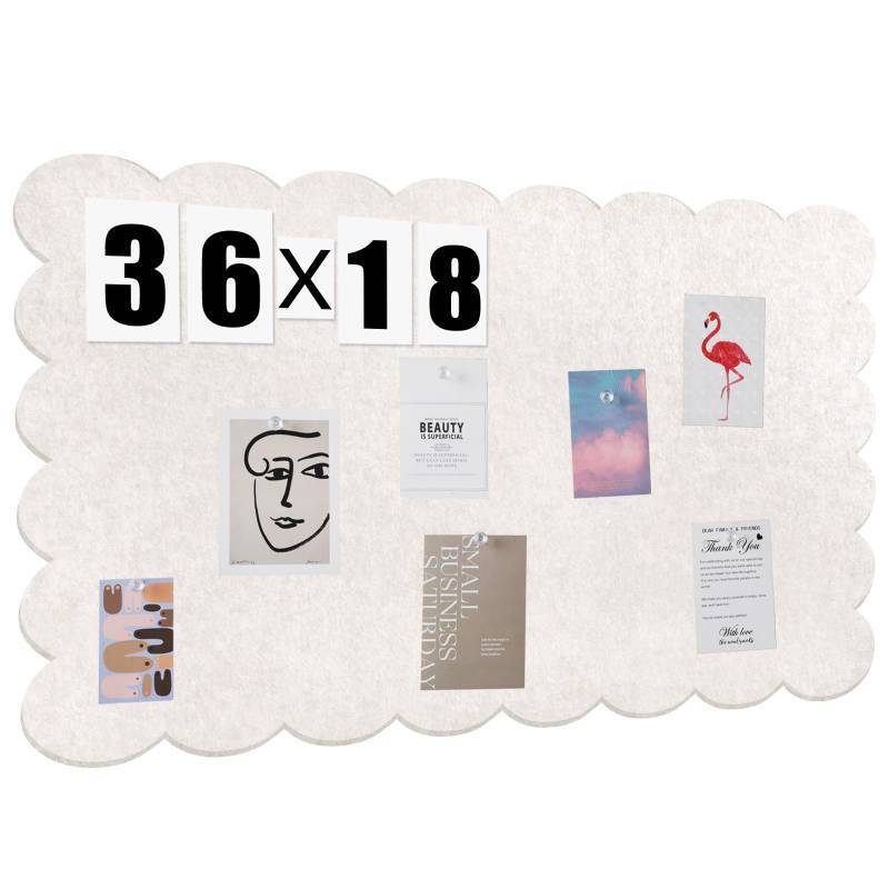 lot 58903 image: Mooliwe Scalloped Felt Bulletin Board 36 x 18 Inches Foldable Beige Pin Cork Board Alternative for Wall, 3 x 1.5 Trifold Picture Vision Self Adhesive Bulletin Decorative - Retail $30