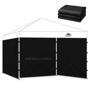 lot 51064 image: Instant Canopy Sidewalls for 10x10 Pop Up Canopy Tent, 300D Waterproof Material for Outdoor Events, Vendor Booths, and Privacy (Sidewalls Only) (Black, 10x10ft-3pcs) - Retail $40