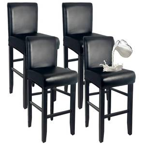 lot 51069 image: WENZMOC PU Leather Bar Stool Covers with Backs 100% Waterproof Bar Stools Covers Set of 4, Removable Stretch Barstool Slipcovers for Pub Cafe Dining Room (Black) - Retail $20