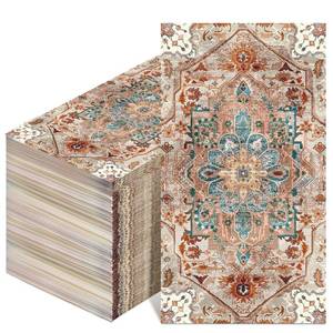 lot 58189 image: Yeaqee 100 Pcs Vintage Boho Napkins Paper Guest Towels 2 Ply Decoupage Napkins Disposable Decorative Hand Towel for Bathroom Kitchen Fall Wedding Party Dinner(Brick Red and Dark Blue) - Retail $18