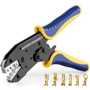 lot 58216 image: Haisstronica Crimping Tool for Non-Insulated Open Barrel Terminals Receptacles,AWG 22-10 Ratchet Wire Crimper Tool,Wire Terminal Crimper HS-5327 - Retail $24
