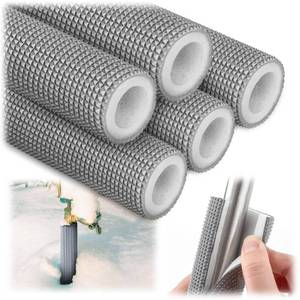 lot 58223 image: MR FIVE 5 Pcs Pipe Insulation Foam Tube,34 ID x 16.9 LGrey Outdoor Pipe Cover, Multi-Purpose Foam Tube for IndoorOutdoor Pool Handle,Water Pipes,AC Pipes - Retail $16
