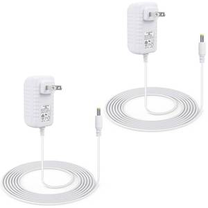 lot 58238 image: 2-Pack 15W Power Cord Adapter for Alexa Dot 5th Gen, 4th, 3rd, Echo Pop, Dot Kids Edition, Spot Smart Speakers - White Wall Charger Plug Long Cable, 5ft - Retail $12