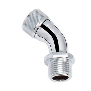 lot 58239 image: NearMoon Shower Elbow Adapter for Shower Head, Solid Brass 45°G12 Male to Female Shower Arm Extension Connector, Polish Chrome (Medium) - Retail $12