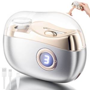 lot 58240 image: Electric Nail Clippers, 2 in1 Smart Toenail Clippers with File&Nail Trimmer, Polishing for Fingers and Toes, Rechargeable Fingernail Grinder with 3 Speeds for Senior Adults Caregivers, MetallicGray - Retail $40