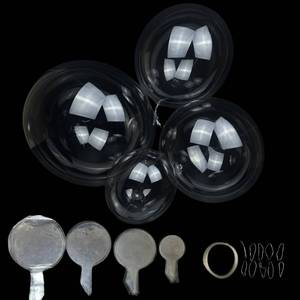 lot 58273 image: Clear Balloons Bubble, 60 Packs 4 Different Sizes Bobo Balloons Plastic Garland Arch Kits with Fishing LineTransparent Rubbers for Party Decorations - Retail $14