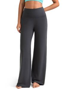 lot 58275 image: Colorfulkoala Dreamlux Womens High-Waisted Wide Leg Yoga Pants - Ultra Soft Yoga & Casual Lounging Leggings 29.5 Inseam(Dark Carbon, XL) - Retail $38
