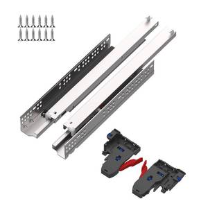 lot 61668 image: 14 Inch 6 Pair Undermount Soft Close Drawer Slides Full Extension Drawer Glides Runners with 3D Locking Device for Frameless Cabinet - Retail $76