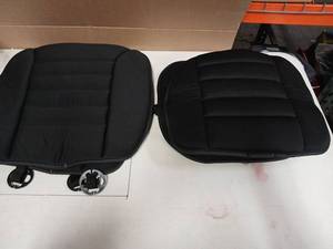 lot 61671 image: Set of 2 Black Car Seat Cushion Covers - Retail $75