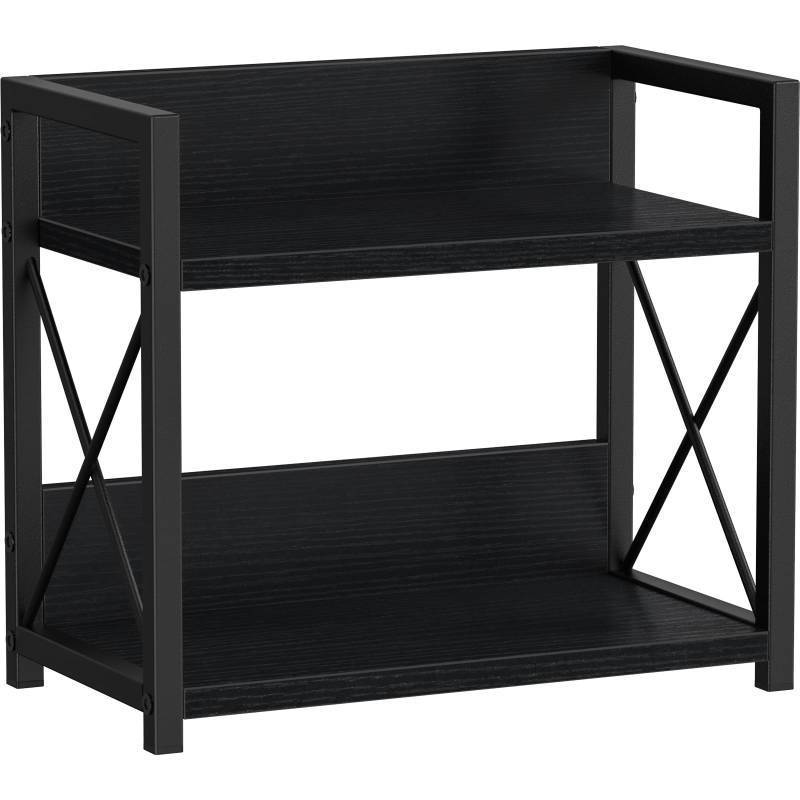 lot 49148 image: Giikin Kitchen Counter Shelf, 2 Tier Kitchen Spice Rack Organizer for Countertop, Wood Coffee Bar Organizer for Home (Black, S) - Retail $23
