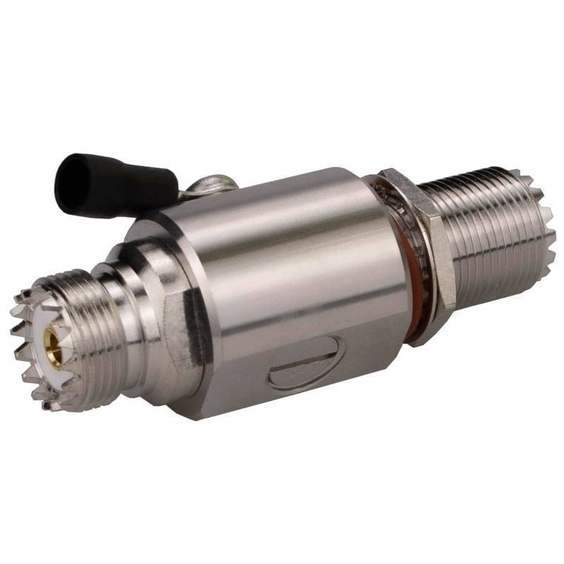 lot 40362 image: UHF Lightning Arrestor PL-259 Lightning Surge Protector PL259 Female to SO239 Female Bulkhead for CB Ham Base Antennas RFetomax - Retail $15
