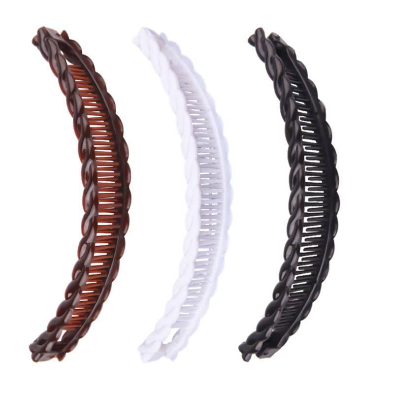 lot 40569 image: 1st Choice 3 Pieces Clincher Combs Banana Combs Banana Clip Grip Comb Fishtail Fish Hair Lady Fish Shape Ponytail Banana Clip Girls Long Women Clamp Accessory - Retail $5