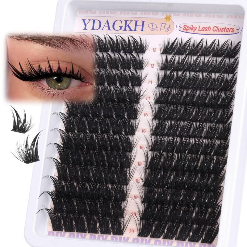 lot 51408 image: Manga Lash Cluster Fairy Wispy Eyelash Clusters Fox Eye Spiky Cluster Eyelash Extensions Natural Lash Extension Long 12-20mm DIY Anime Individual Lashes Cat Eye 144Pcs - Retail $9