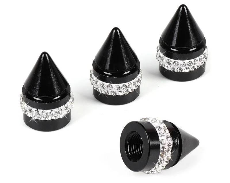lot 32979 image: Crystal Rhinestone Black Spike Valve Stem Caps - Retail $12