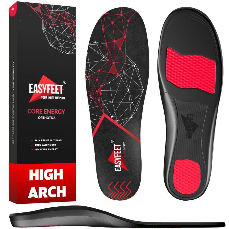 lot 26906 image: Arch Support Insoles for Men Women - High Arch Shoe Inserts for Standing All Day - Plantar Fasciitis Relief Orthotic Insole for Flat Feet - Work Running Hiking size M - Retail $30