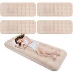 Geetery 4 Pcs Large Air Mattress for Adult Kid 75 x 30 x 8.7 Inch Inflatable Sleepover Airbed Foldable Flocked Blow up Bed with Patch Portable Toddler Air Mattress for Home Travel Camping Tent Party