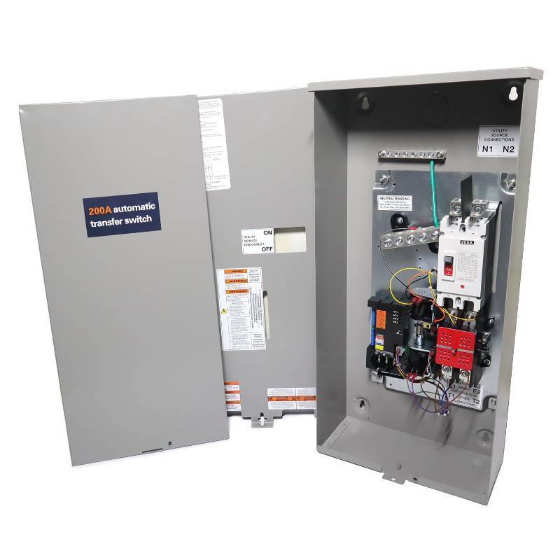lot 2539 image: 200 Amp Single Phase Generator Automatic Transfer Switch wPower Management for Indoor and Outdoor Use, 120240 V, Service Entrance Rated, NEMA 3R Aluminum Enclosure - Retail $415