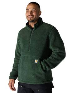 lot 2406 image: Carhartt Mens Loose Fit Fleece Pullover, Forestry Green, XX-Large - Retail $66