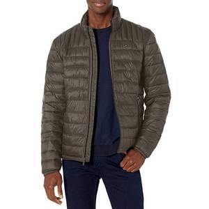 lot 2407 image: Tommy Hilfiger Mens Ultra Loft Lightweight Packable Puffer Jacket (Standard and Big and Tall), Olive, Large - Retail $78