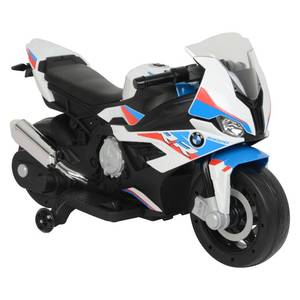 lot 2419 image: Best Ride on Cars 12V BMW Motorcycle Powered Ride-On - White Plastic, 3 Years, 50 lb Capacity - Retail $180