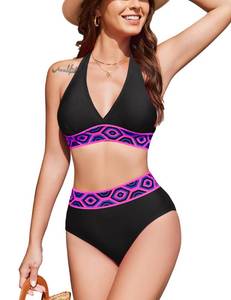 lot 2453 image: AIMAGE Womens Bikini Sets High Waisted Swimsuit Two Piece Bathing Suits Push Up Bikini Tummy Control Swimsuits Black X-Large
