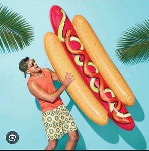 lot 2508 image: Giant Hot Dog Pool Float 80 Inch Inflatable&nbsp