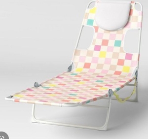 lot 2512 image: Sun Squad Folding Tanning Chair with Head and Arm Cutouts&nbsp