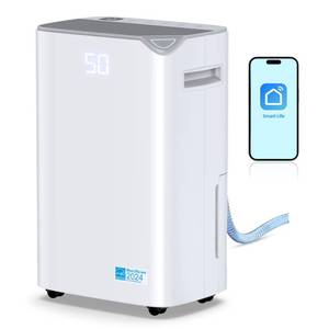 lot 2514 image: BBianLyy 3000 Sq.Ft Wi-Fi Dehumidifiers for Home, 34 Pints Energy Star Certified Smart Dehumidifier for Basement, Bedroom, Bathroom, with Drain Hose, 3 Modes,24H Timer,Auto Defrost, Child Lock - Retail $300