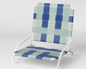 lot 2548 image: Sun Squad Webstrap Outdoor Portable Beach Sand Chair, Blue&nbsp