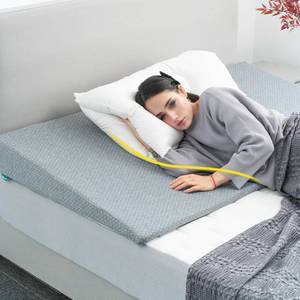 lot 2551 image: CHERRYARN 5.5-Inch Mattress Wedge Topper for Acid Reflux & Back Pain-Adjustable Under Mattress Riser Fits Multiple Sizes Memory Foam with Removable Cover for GERD Snoring & Neck Pain Relief Gray Queen - Retail $99