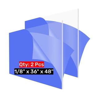 lot 2572 image: GetWant 2 Pack Clear Cast 36x48 Acrylic Sheets 36x48 Plexiglass Sheets 18 inch Thick Lucite Acrylic Board Perfect for Windows Glass,Tabletop, Display Case, Signs, Machine Guards, Cabinet Door - Retail $106