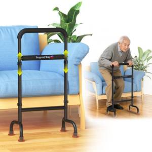 lot 2589 image: Stand Assist for Elderly Couch & Chair Riser - Heavy-Duty Steel Frame, Adjustable Standing Aid Device for Seniors, Supports 450lbs, Non-Slip Black Mobility Helper - Retail $50