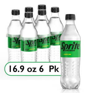 lot 3551 image: Sprite Zero Sugar Lemon Lime Soda Pop  16.9 fl oz  6 Pack Bottles