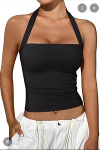 lot 3595 image: Black Halter Top Sleeveless Summer Going Out Top Large - Retail $15