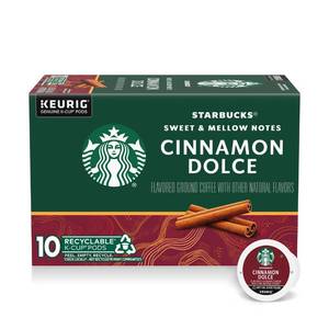 lot 3605 image: Starbucks K-Cup Coffee Pods, Flavored Hot or Iced Coffee, Cinnamon Dolce, 10 Keurig Pods (NO VISIBLE EXP DATE) - Retail $15