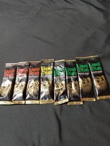 lot 3658 image: Liquid Death Death Dust Electrolyte Drink Mix 8-Pack - Retail $12