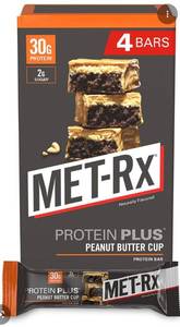 lot 3673 image: MET-Rx Protein Plus Peanut Butter Cup Protein Bars 4-Pack - Retail $12