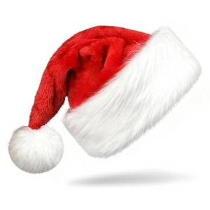 lot 3711 image: FUTBER High-end Santa Hat,Christmas Hat For Adults Decoration Velvet Plush Super Soft Thickening - Retail $6