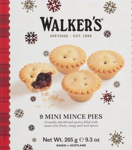 lot 3731 image: Walkers Shortbread , Mince Pies, 9 mini mince pies 9.3OZ - Retail $0