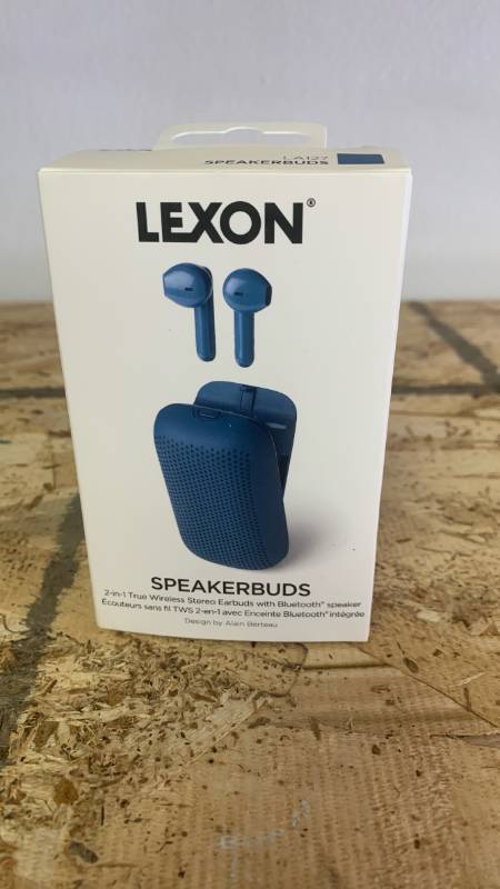 lot 111 image: LEXON SPEAKERBUDS 2-in-1 Wireless Earbuds with Bluetooth Speaker
