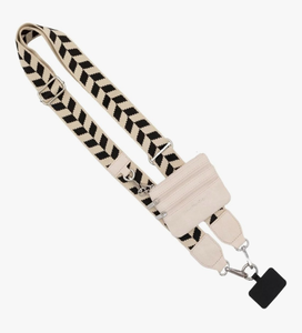 lot 112 image: Save the Girls Original Clip and Go Phone Strap Pattern - Crossbody Phone Strap Chain with Zipper Wallet Pouch