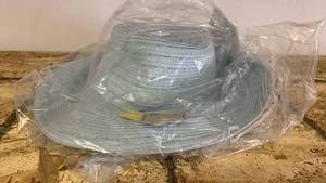 lot 116 image: San Diego Hat Company Light Blue Woven Paper Straw Hat