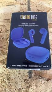 lot 119 image: Xtreme Time Tech Wireless Earbuds with Charging Case Blue