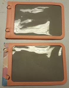 lot 283 image: Pink Leather Wallet Set with Floral Pattern and Straps