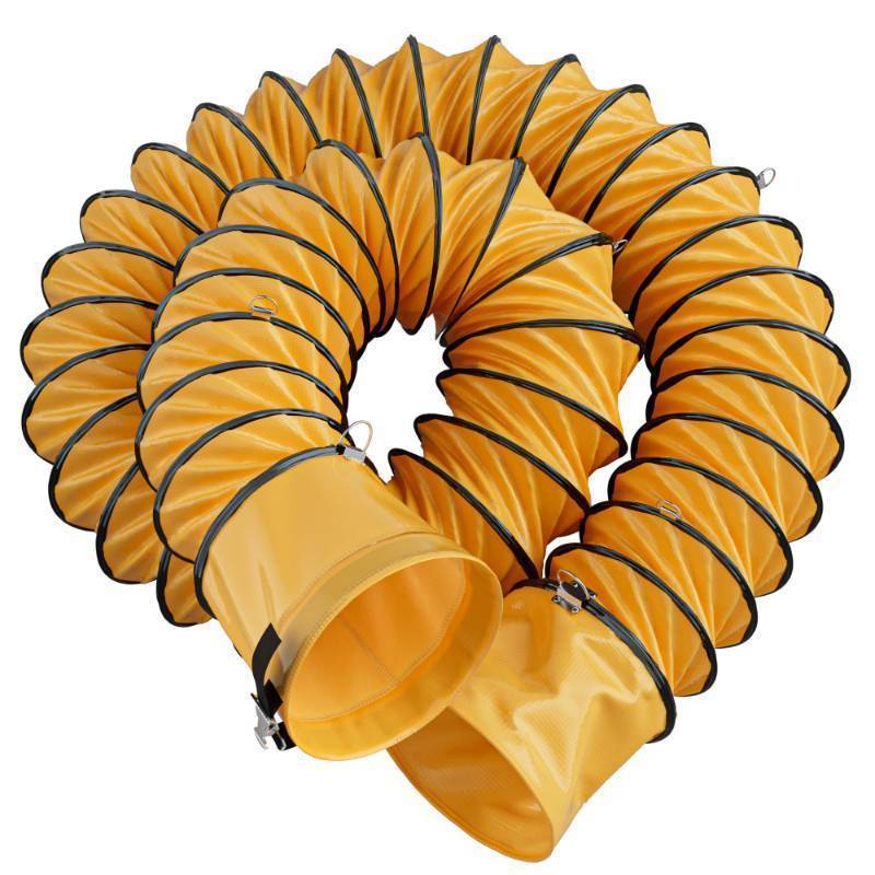 lot 22614 image: Hon&Guan 8 Inch PVC 25 FT Flexible Duct with Adjustable Rope and D-Shaped Rings, Suitable for Free Hanging and Utility Blower Exhaust Fan Support - Retail $56