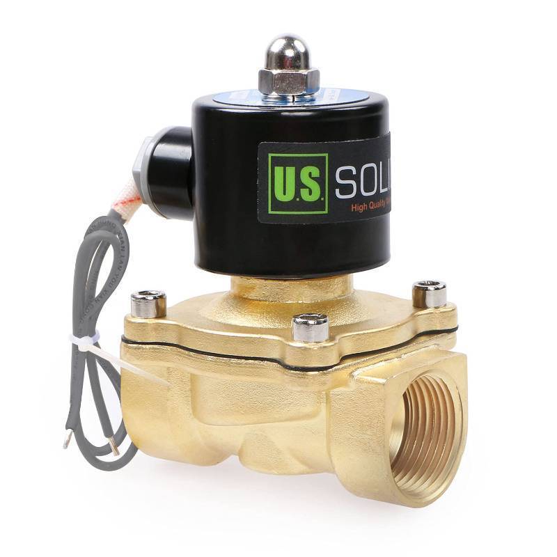 lot 45538 image: U.S. Solid 1 Brass Electric Solenoid Valve 24VDC Normally Closed VITON Air Non-potable Water Fuel - Retail $53