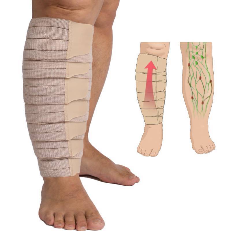 lot 58939 image: Femovaz 1 PC Adjustable Lymphedema&Compression Wrap for Leg  Relieves Swelling, Edema, Lipedema  Breathable  Anti-Slip  All-Day Comfort,Short(XL) - Retail $46