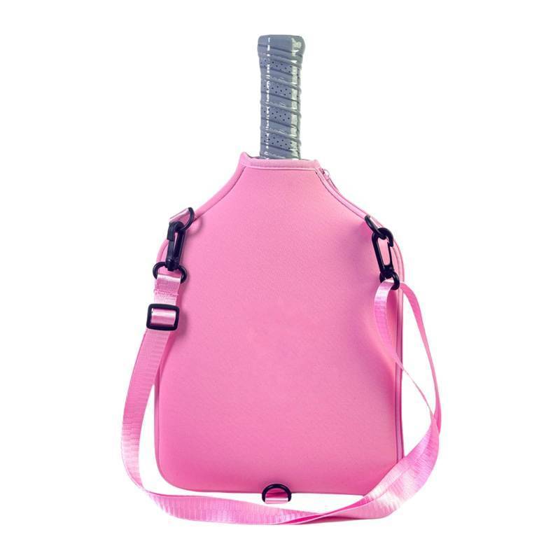 lot 58941 image: JMFahrrad Pickleball Racket Protective Cover, Waterproof Pickleball Paddle Bag with Shoulder Strap, Available in Pink, Orange, White, Black (Pink) - Retail $14